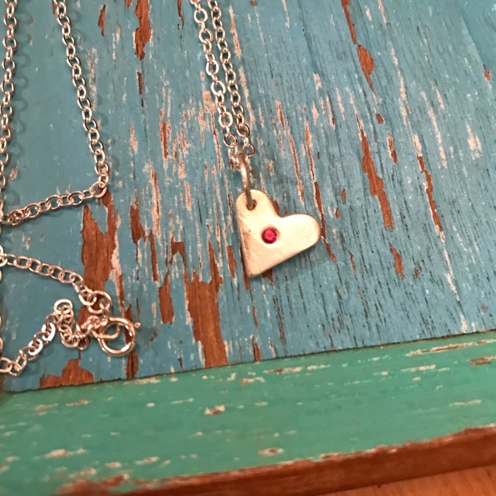 ▪️Sterling Silver Hand Stamped Heart Necklace